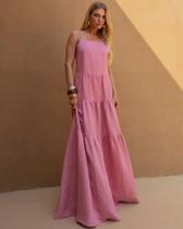 Vestido Fresh Babados Rosa Blush 38 Vestido Fresh Babados Rosa Blush 38
