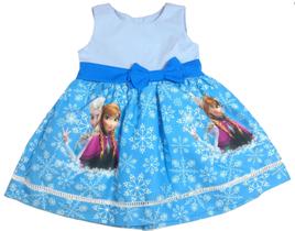 Vestido Frozen Azul Festa Infantil Temática