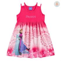Vestido Frozen Elsa e Ana Infantil Menina com Detalhe em Alça Dupla - Brandili