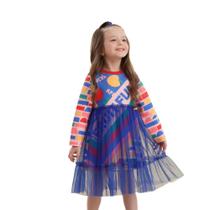 Vestido Fruit Fun Azul Tule Mon Sucre Menina Infantil 20150