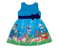 Vestido Fundo Do Mar Mergulhador Festa Infantil Temática Vestido Fundo Do Mar Mergulhador Festa Infantil Temática