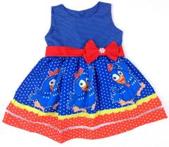Vestido Galinha Pintadinha Azul Festa Infantil Temática