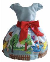 Vestido Galinha Pintadinha Infantil Festa Fantasia Luxo