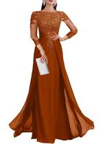 Vestido Geforsp Burnt Orange Lace Mother of the Bride, tamanho 12 Vestido Geforsp Burnt Orange Lace Mother of the Bride, tamanho 12