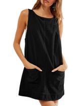 Vestido geral de veludo TBA para mulheres A Line Mini Black