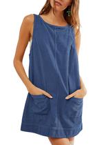 Vestido geral Hooever Corduroy feminino Dustyblue tamanho GG