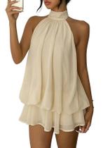 Vestido Geulis 2026 Summer Halter sem mangas e sem encosto para mulheres Vestido Geulis 2026 Summer Halter sem mangas e sem encosto para mulheres