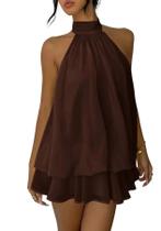 Vestido Geulis 2026 Summer Halter sem mangas e sem encosto para mulheres Vestido Geulis 2026 Summer Halter sem mangas e sem encosto para mulheres