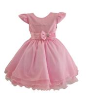 Vestido Glitter Rosa Infantil Princesa Festa Aniversário