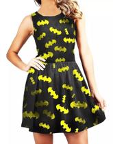 Vestido Godê Feminino Batman Logo Fantasia Lu1085 BM