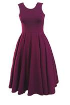 Vestido Godê Regata Vinho godê rodado