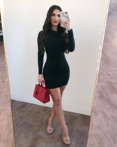 Vestido gola alta com manga longa