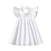 Vestido Goodplayer Ruffle Halter, algodão, linho, branco, 5 anos