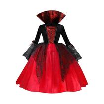 Vestido Gótico de Vampira para Meninas - Fantasia de Halloween Infantil