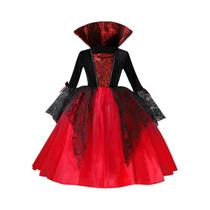 Vestido Gótico de Vampira para Meninas - Fantasia de Halloween Infantil