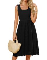 Vestido GRACE KARIN 2025 Casual de Verão Bordado Preto M