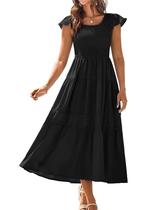 Vestido GRACE KARIN Boho de manga curta para mulheres preto tamanho L