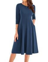 Vestido GRACE KARIN casual de manga 3/4 Swing A Line Fit Flare Vestido GRACE KARIN casual de manga 3/4 Swing A Line Fit Flare