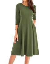 Vestido GRACE KARIN, casual, solto, gola redonda, algodão Vestido GRACE KARIN, casual, solto, gola redonda, algodão