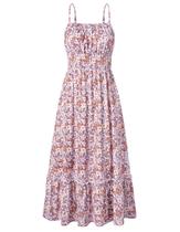 Vestido Grace Karin com estampa floral sem mangas e alça espaguete