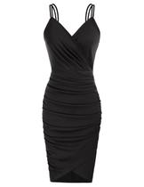Vestido GRACE KARIN Homecoming Black Sequin com decote em V Bodycon