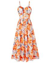 Vestido Grace Karin Maxi 2025 floral com alça espaguete com bolsos Vestido Grace Karin Maxi 2025 floral com alça espaguete com bolsos