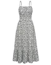 Vestido Grace Karin Summer Boho com alça espaguete com babados