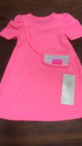 Vestido Growup Canelado com pochete, na cor rosa neon. TAM 1 Vestido Growup Canelado com pochete, na cor rosa neon. TAM 1
