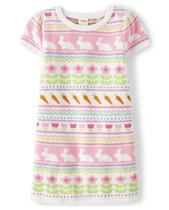 Vestido Gymboree para criança de manga curta Bunny Fairisle 5T Girl Vestido Gymboree para criança de manga curta Bunny Fairisle 5T Girl