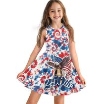 Vestido Gzzxiailg American Flag Tie Dye Eagle Girls 3-16Y