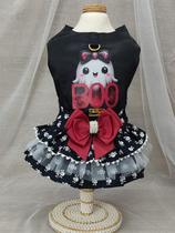 Vestido Halloween Boo Caveirinha para cachorro e gato