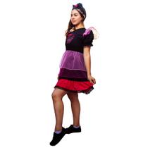 Vestido Halloween Gato Infantil com Tiara