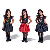 Vestido Halloween Infantil Fantasia de Bruxinha Morcego Vestido Halloween Infantil Fantasia de Bruxinha Morcego