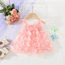 Vestido Halter Infantil (0-3 anos) - Com Detalhe de Borboleta e Saia Evasê Vestido Halter Infantil (0-3 anos) - Com Detalhe de Borboleta e Saia Evasê