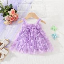 Vestido Halter Infantil (0-3 anos) - Com Detalhe de Borboleta e Saia Evasê