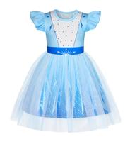Vestido HenzWorld Princess para meninas azul branco de 5 a 6 anos