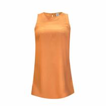 Vestido Hering Curto Trapézio Em Viscose Laranja