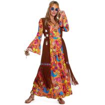 Vestido hippie longo Costume Morph para mulheres estilo GG dos anos 70