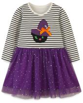 Vestido Hongshilian Girls de algodão de manga comprida 7T com abóbora e chapéu Vestido Hongshilian Girls de algodão de manga comprida 7T com abóbora e chapéu