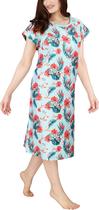 Vestido hospitalar Utopia Care feminino macio e confortável, azul floral