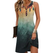 Vestido HOTYD Vestidos de verão florais para mulheres com decote em V gradiente