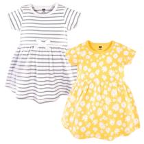 Vestido Hudson Baby Girl de algodão amarelo Daisy 3-6 meses