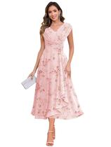 Vestido HYY Blush Pink Floral Mother of the Bride Chiffon 2025 Vestido HYY Blush Pink Floral Mother of the Bride Chiffon 2025