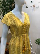 Vestido indiano amarelo viscose estampado-blessedscs-m