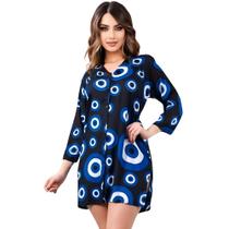 Vestido Indiano Blusão Bata Boho Túnica Olho Grego Chalaróste MI100010 Vestido Indiano Blusão Bata Boho Túnica Olho Grego Chalaróste MI100010