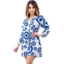 Vestido Indiano Blusão Bata Boho Túnica Olho Grego Chalaróste MI100012