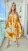 Vestido Indiano Boho Chic Trapézio Plus Size Bordado c/ Bolsos Cod 02 Vestido Indiano Boho Chic Trapézio Plus Size Bordado c/ Bolsos Cod 02