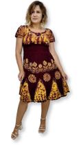 Vestido Indiano Curto Manga Curta Batik Plus Size 265A