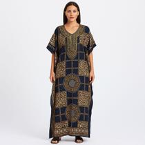Vestido Indiano Kaftan Estampa Vestido Indiano Kaftan Estampa