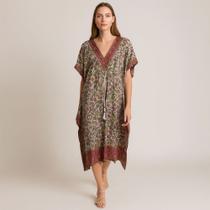 Vestido Indiano Kaftan Estampa Vestido Indiano Kaftan Estampa